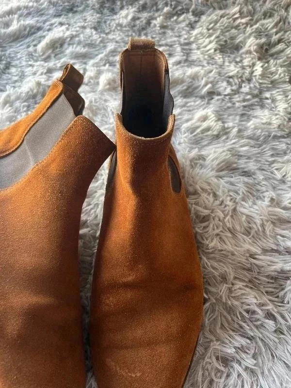 Vintage Bobbies Paris Brown Genuine Leather suede Chelsea boots Size 44EU – photo 5